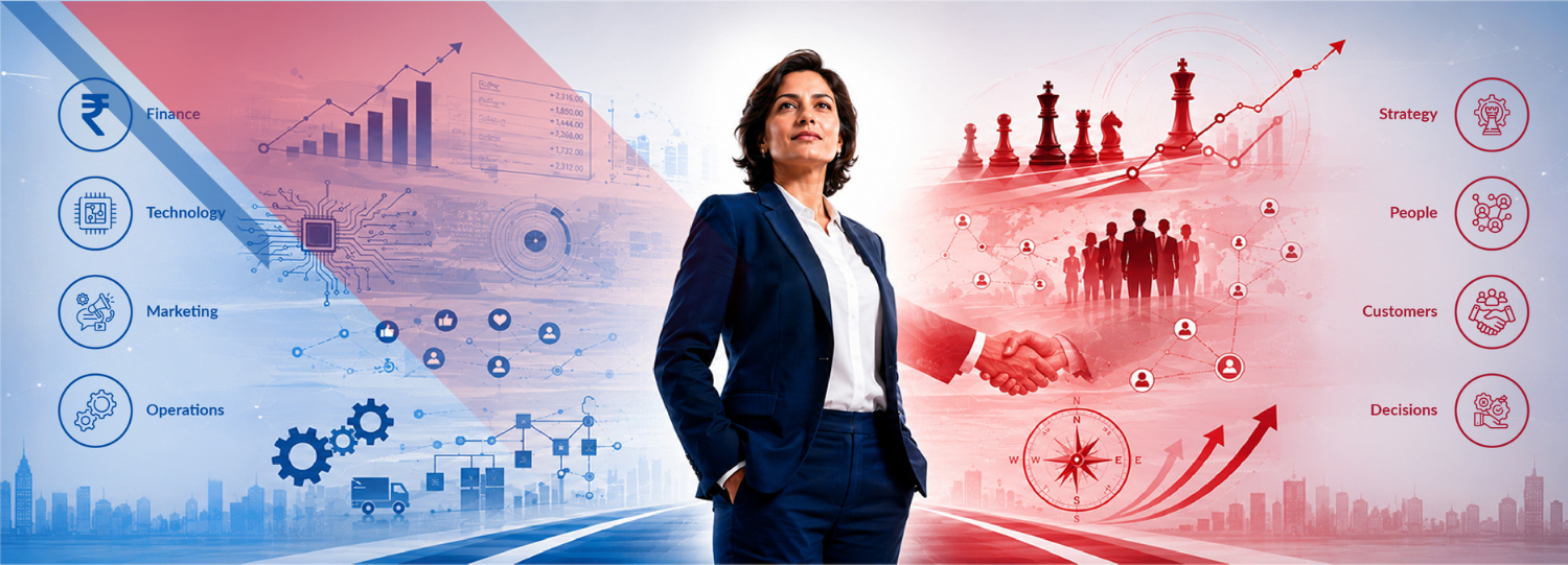 Professional transitioning from specialist expertise to broader business leadership responsibilities.