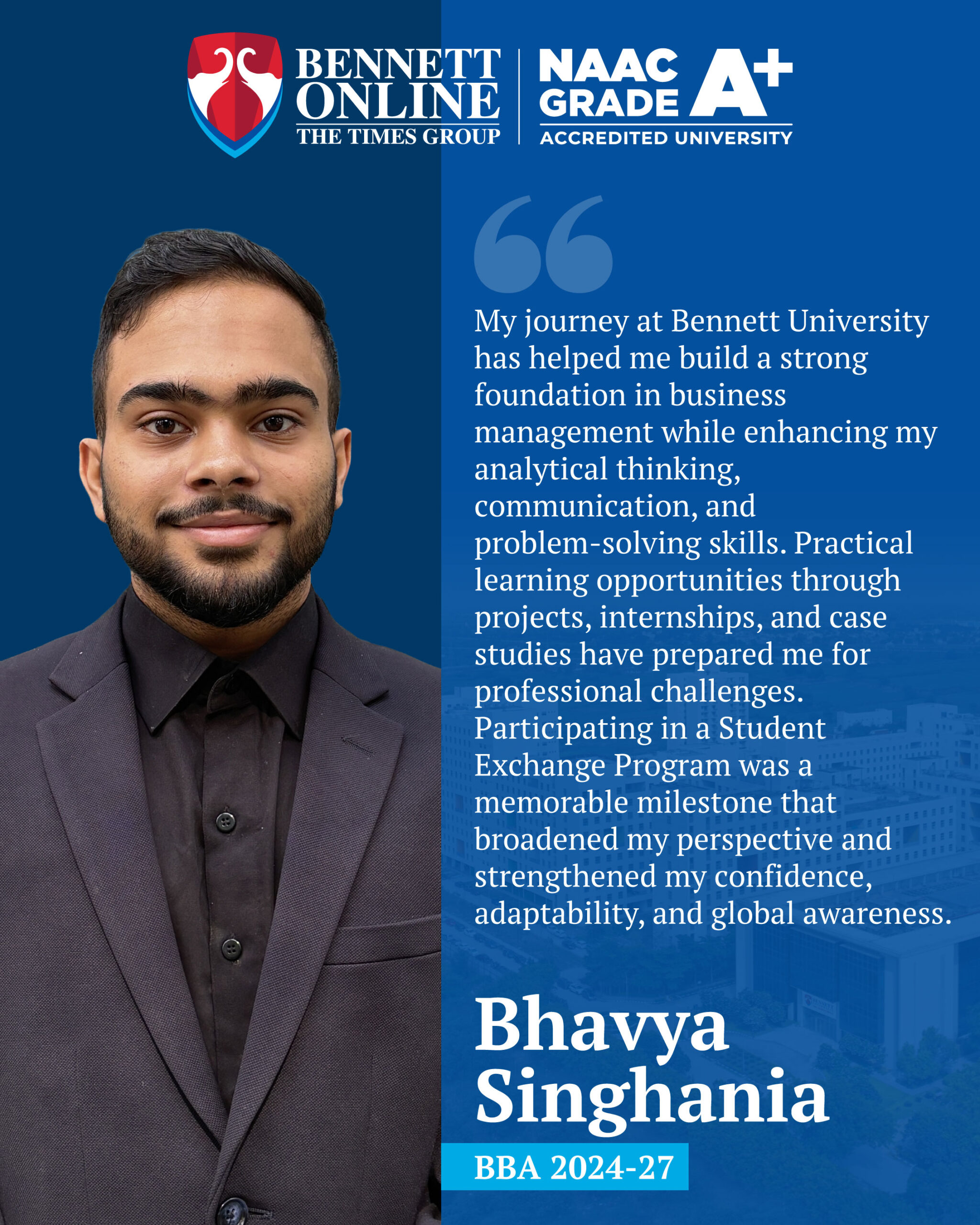 Bennett BBA - Testimonial - Bhavya Singhania